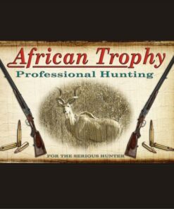 African Trophy Kudu - Hunting Vintage Sign