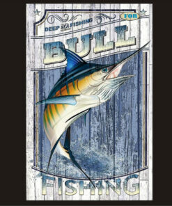 Bull Fishing - Hunting Vintage Sign