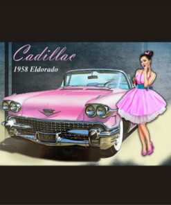 Pink Cadillac - Car Vintage Sign